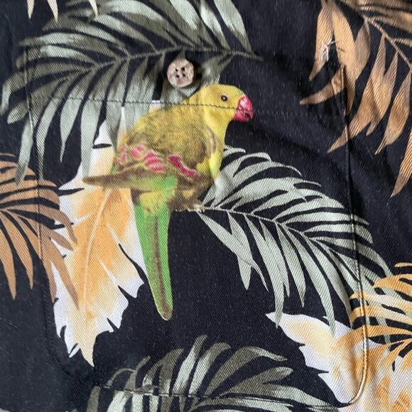 Roundtree & Yorke Mens Carribean/Hawaiian Yellow Canary Palm Leaf AOP Shirt 2X - Picture 5 of 6